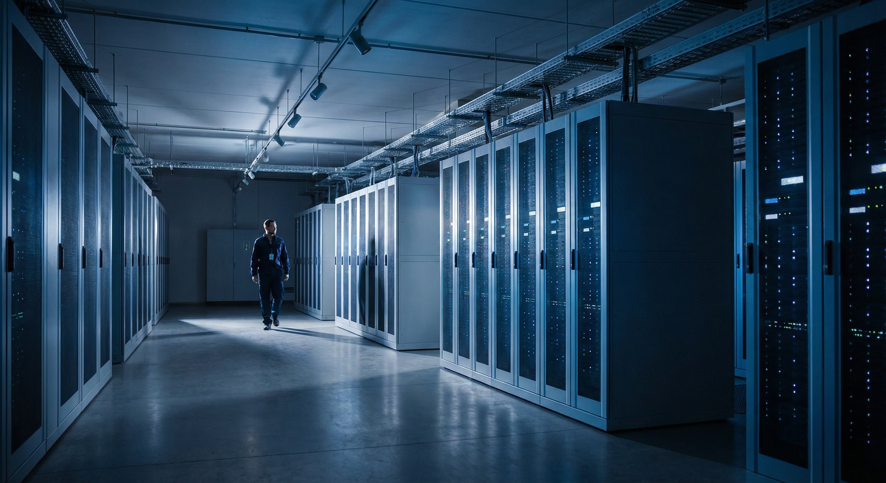Enterprise cloud datacenter cinematic lighting